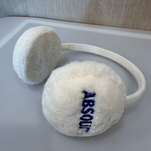 NEW ABSOLUT Earmuffs Ear Warmers White Blue Logo